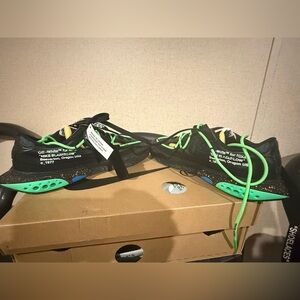 Nike Black and Green Off-White Sneakers